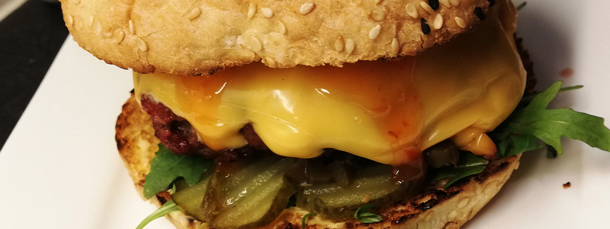 Surf and turf hamburger