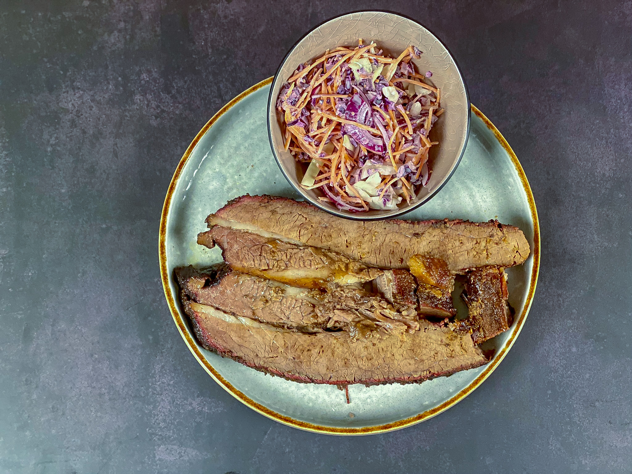 Brisket van de bbq eindresultaat aangesneden