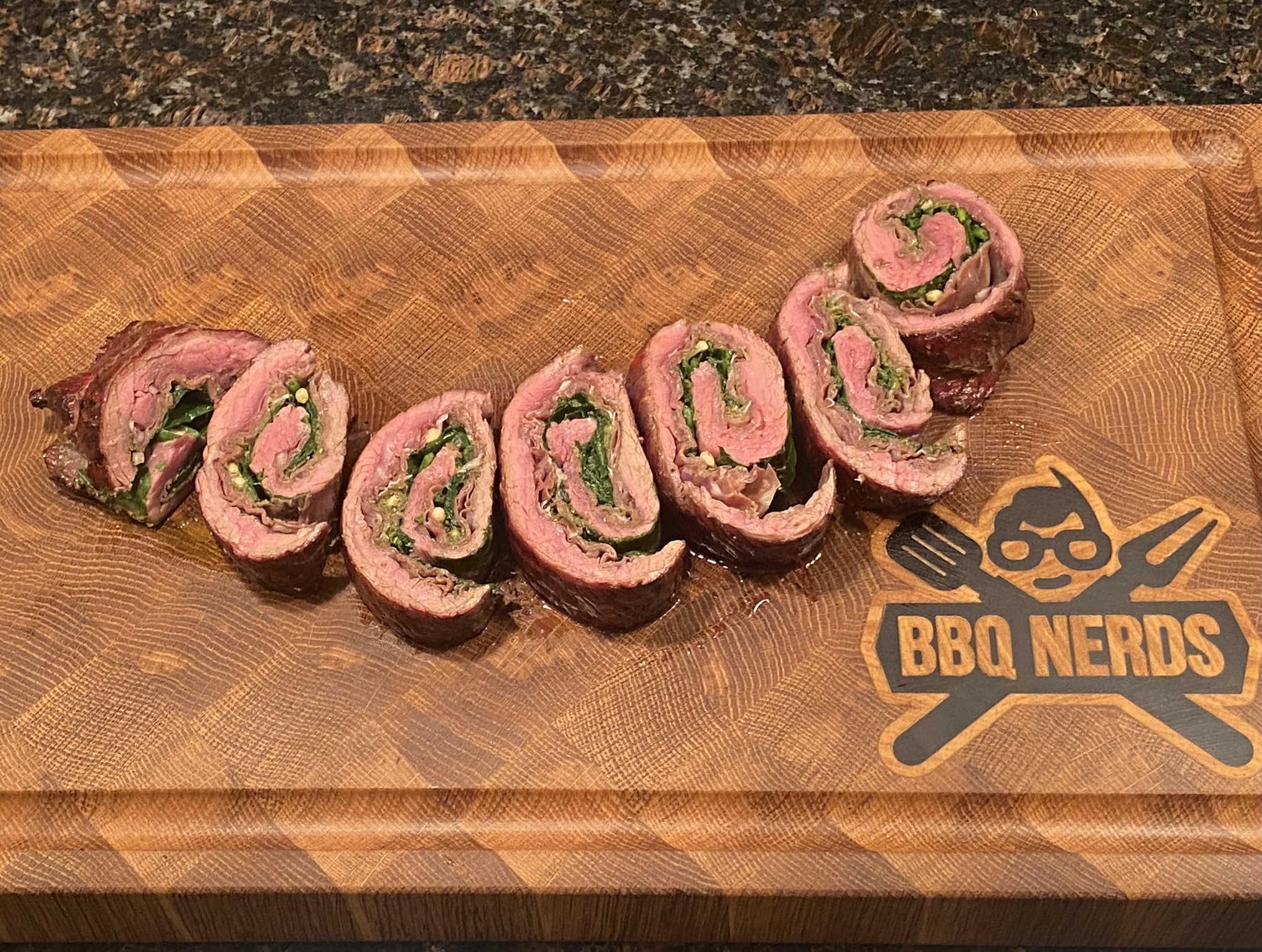 Bavette rollade aangesneden